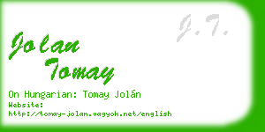 jolan tomay business card